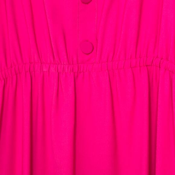 J Crew Midi Button Dress- size 10-Fushia pink sleeveless wedding guest - Picture 4 of 5
